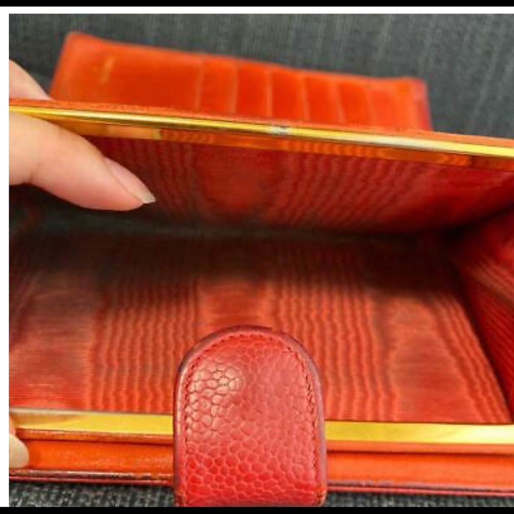 Dark Red Chanel Long Wallet Gold Hardware vintage - Picture 4 of 5